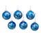 Kurt Adler 80MM Blue and Silver Glitter Snowflake Glass Ball Ornaments, 6 Piece Box